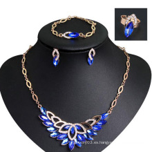 2016 buenas joyería mujeres rebordea collar joyería de cristal conjuntos